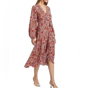 Kobi Halperin Dorothy Paisley Wrap Maxi Dress Red XL